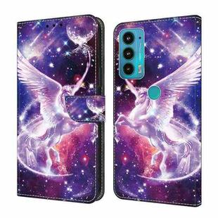 For Motorola Moto E20/E30/E40 Crystal Painted Leather Phone case(Unicorn)