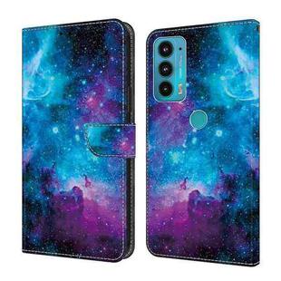 For Motorola Moto E20/E30/E40 Crystal Painted Leather Phone case(Starry Sky)