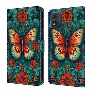 For Motorola Moto E22/E22i Crystal Painted Leather Phone case(Flower Butterfly)