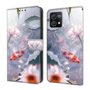 For Motorola Moto G Power 2023 Crystal Painted Leather Phone case(Koi)