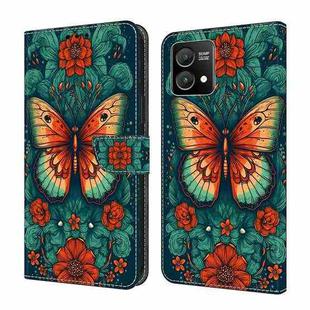 For Motorola Moto G Stylus 5G 2022 Crystal Painted Leather Phone case(Flower Butterfly)