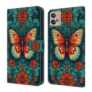 For Motorola Moto G10/G20/G30 Crystal Painted Leather Phone case(Flower Butterfly)