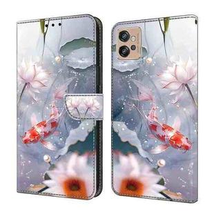 For Motorola Moto G10/G20/G30 Crystal Painted Leather Phone case(Koi)