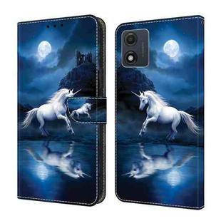 For Motorola Moto G13/G23/G53 5G Crystal Painted Leather Phone case(White Horse)