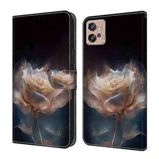 For Motorola Moto G22 Crystal Painted Leather Phone case(Peony)