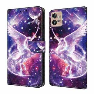 For Motorola Moto G32 Crystal Painted Leather Phone case(Unicorn)