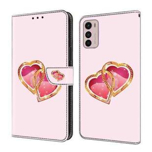 For Motorola Moto G42 Crystal Painted Leather Phone case(Love Peach)