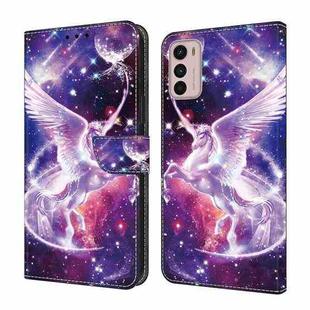 For Motorola Moto G42 Crystal Painted Leather Phone case(Unicorn)