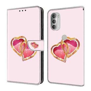 For Motorola Moto G51 5G Crystal Painted Leather Phone case(Love Peach)