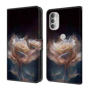 For Motorola Moto G51 5G Crystal Painted Leather Phone case(Peony)