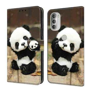 For Motorola Moto G51 5G Crystal Painted Leather Phone case(Panda)