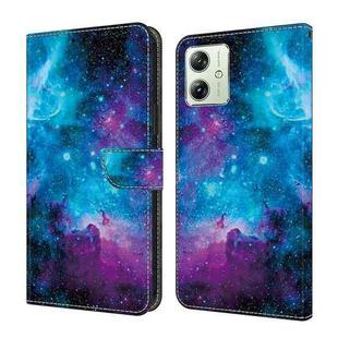 For Motorola Moto G54 Crystal Painted Leather Phone case(Starry Sky)