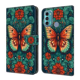 For Motorola Moto G60/G40 Fusion Crystal Painted Leather Phone case(Flower Butterfly)