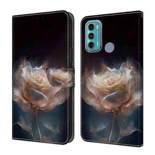 For Motorola Moto G60/G40 Fusion Crystal Painted Leather Phone case(Peony)