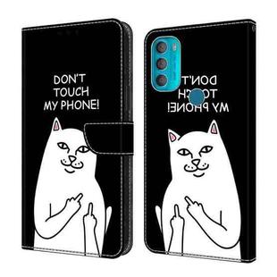 For Motorola Moto G71 5G Crystal Painted Leather Phone case(Dont Touch My Phone)