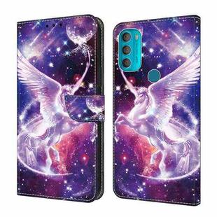 For Motorola Moto G71 5G Crystal Painted Leather Phone case(Unicorn)