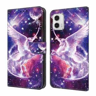 For Motorola Moto G73 Crystal Painted Leather Phone case(Unicorn)