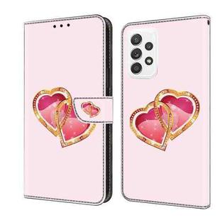 For OPPO A16/A16s/A54s/A54 4G/A55 5G Crystal Painted Leather Phone case(Love Peach)