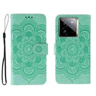 For Realme GT7 Pro Sun Mandala Embossing Pattern Phone Leather Case(Green)
