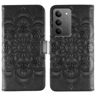For Realme 14x Sun Mandala Embossing Pattern Phone Leather Case(Black)