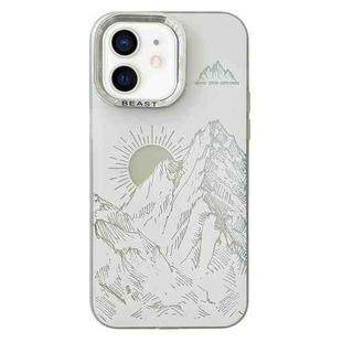 For iPhone 11 2 in 1 Aurora Electroplating Frame Phone Case(Sunrise White)