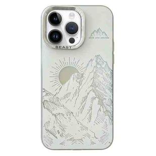 For iPhone 13 Pro 2 in 1 Aurora Electroplating Frame Phone Case(Sunrise White)