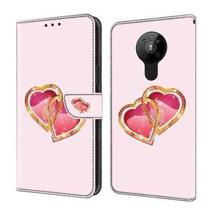 For Nokia 5.3 Crystal Painted Leather Phone case(Love Peach)