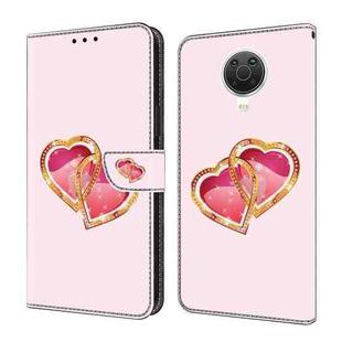 For Nokia G20 Crystal Painted Leather Phone case(Love Peach)