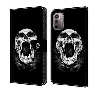 For Nokia G21/G11 Crystal Painted Leather Phone case(Skull)