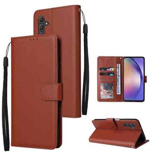 For Samsung Galaxy A55 5G 3-Card Slots Multifunctional Leather Phone Case(Brown)