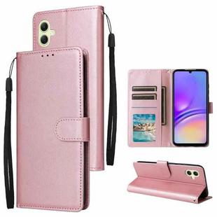 For Samsung Galaxy A05 3-Card Slots Multifunctional Leather Phone Case(Rose Gold)