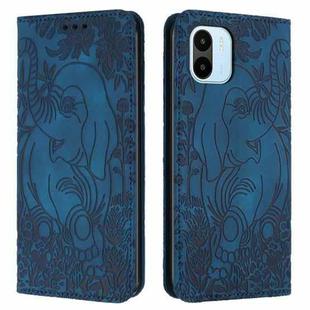 For Xiaomi Redmi A1 Retro Elephant Embossed Leather Phone Case(Blue)