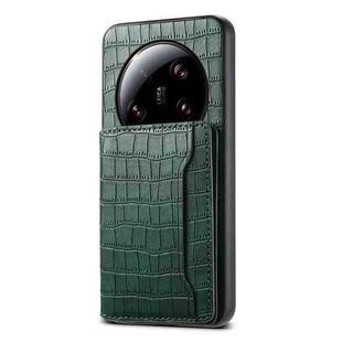 For Xiaomi 13 Ultra Crocodile Texture Card Bag Design Full Coverage Phone Case(Green)
