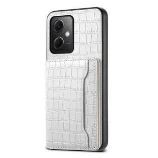 For Xiaomi Redmi Note 12 4G Global Crocodile Texture Card Bag Design Full Coverage Phone Case(White)