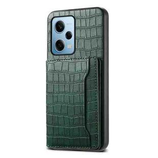 For Xiaomi Redmi Note 12 Pro 4G Crocodile Texture Card Bag Design Full Coverage Phone Case(Green)