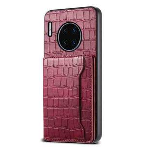 For Huawei Mate 30 Pro Crocodile Texture Card Bag Design Full Coverage Phone Case(Red)