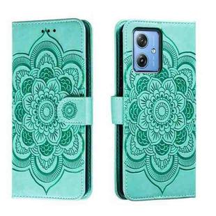 For Motorola Moto G 5G 2023 Sun Mandala Embossing Pattern Phone Leather Case(Green)