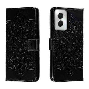 For Motorola Moto G Power 5G 2024 Sun Mandala Embossing Pattern Phone Leather Case(Black)