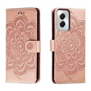 For Motorola Moto G Power 5G 2024 Sun Mandala Embossing Pattern Phone Leather Case(Rose Gold)