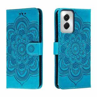 For Motorola Moto G Power 5G 2024 Sun Mandala Embossing Pattern Phone Leather Case(Blue)