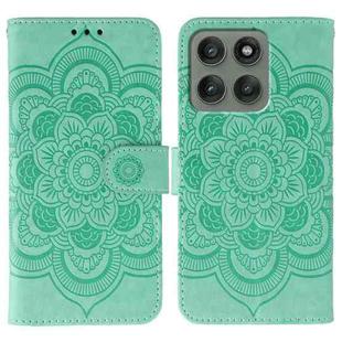 For Motorola Edge 60 Pro Sun Mandala Embossing Pattern Phone Leather Case(Green)