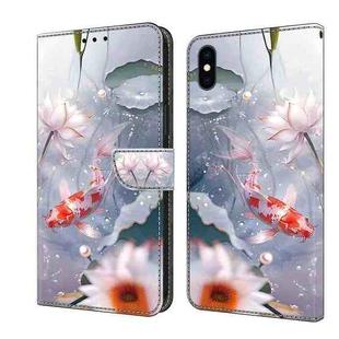 For iPhone XS Max Crystal Painted Leather Phone case(Koi)