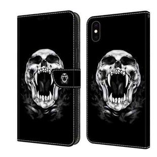 For iPhone XS Max Crystal Painted Leather Phone case(Skull)