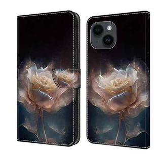 For iPhone 13 Pro Crystal Painted Leather Phone case(Peony)