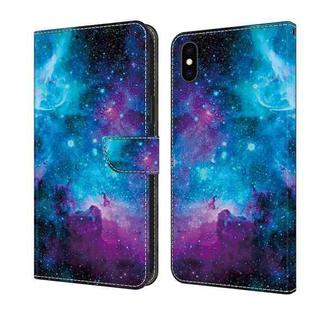 For iPhone XR Crystal Painted Leather Phone case(Starry Sky)