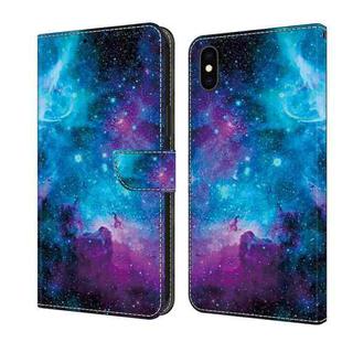 For iPhone X / XS Crystal Painted Leather Phone case(Starry Sky)