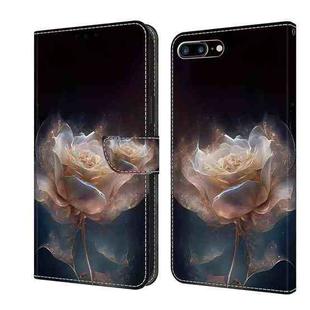 For iPhone SE 2022/2020/8/7 Crystal Painted Leather Phone case(Peony)