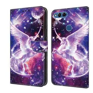 For Honor 9 Lite Crystal Painted Leather Phone case(Unicorn)