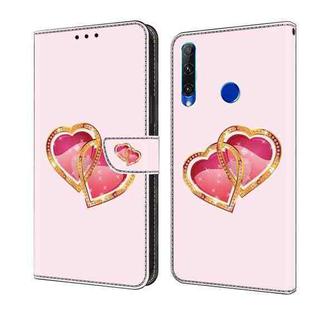 For Honor 20 lite/10 Lite Crystal Painted Leather Phone case(Love Peach)