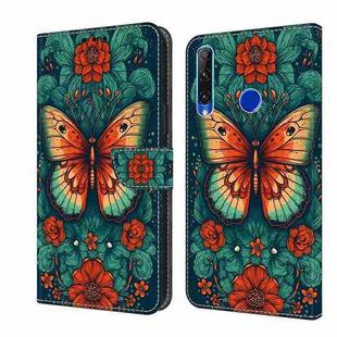For Honor 20 lite/10 Lite Crystal Painted Leather Phone case(Flower Butterfly)